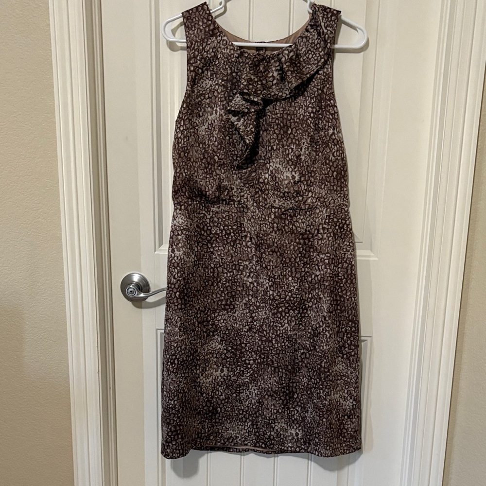 Loft Elegant Brown Sleeveless Dress
